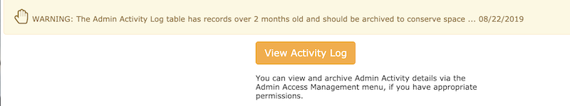 Zen Cart Admin Activity Log button