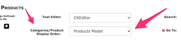 Sorting products in Admin