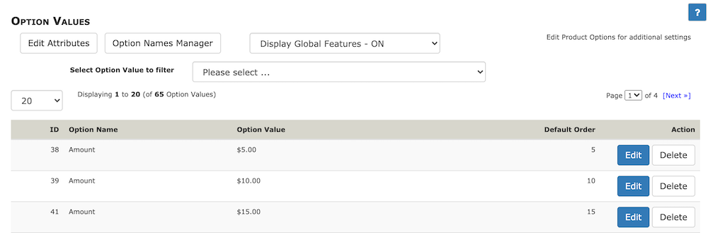 Option Value Manager