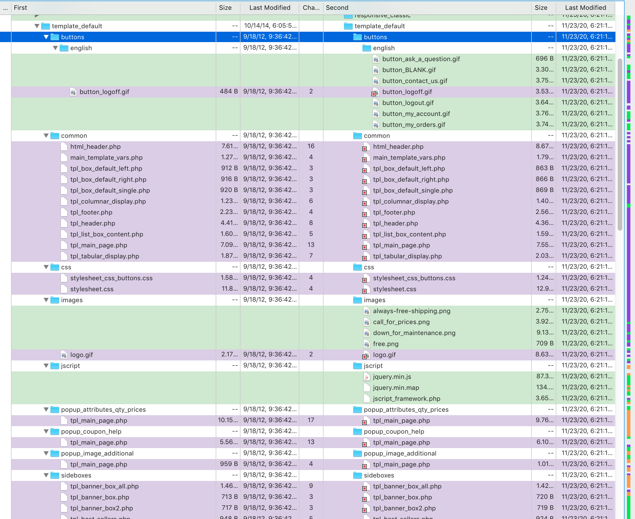 Comparing Directories